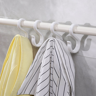 Multifunctional S-Hook Flat Strip Z-Hook Round Pipe Rack Hook Plastic Buckle Hook Clothes Hook Microwave Oven Rack Hook Clothes Hood