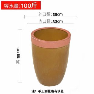 Water Tank Household Old-fashioned Pottery Fermentation Tank Rice Barrel Pickled Vegetables Pickled Meat Garden Landscape Planting Flower Fish Lotus Wind Water Tank