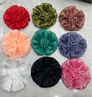 New colorful pleated large flower decorative flower design corsage dress DIY handmade fabric cloth stickers accessories
