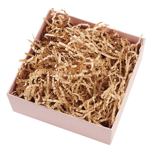 Factory wholesale wood color pleated Kraft paper no dust gift box filler gift packaging wavy raffia