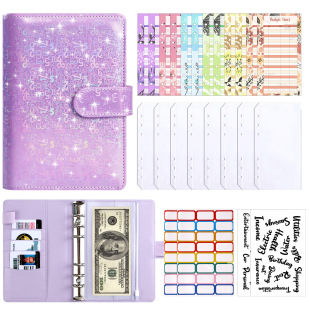 Amazon hot a6 binder creative notebook digital pattern cash deposit budget this planner hand book