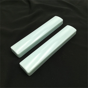 Jade Green Glazed Ceramic Pen Holder, Pen Rest, Calligraphy Ruler, Ink Dish, Resin Study Four Treasures Set