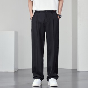 JYF-2588 Pants Men's Spring and Summer Ice Silk Thin Black Dress Pants Straight Casual Pants