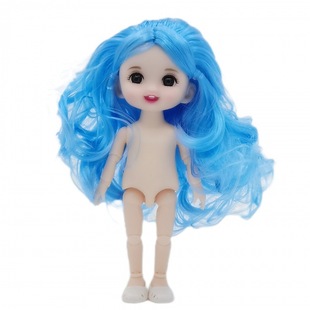 17cm new body naked doll 3D real eye 13 joint modified BJD doll play house girl toy