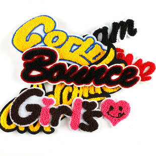 Computer embroidery label English letters long towel embroidery cloth stickers clothing accessories DIY handmade patch cloth label