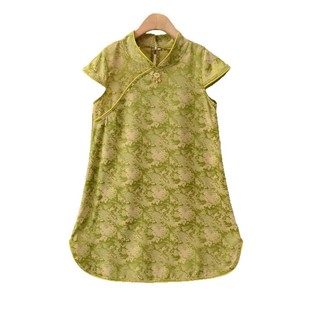 Summer girls new Chinese silk double-sided jacquard retro modified cheongsam dress dress high-end 50081