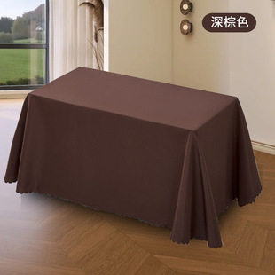 Printed logo solid color polyester rectangular exhibition tablecloth conference tablecloth hotel hotel round table tablecloth large tablecloth