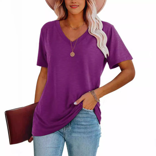 Women's Casual Top Short-sleeved V-neck T-shirt