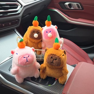 Talking Capibala Puffing Bubble Shaking Head Persimmon Plush Keychain Bag Batch