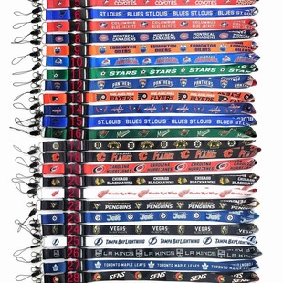 Foreign trade wholesale NHL ice hockey major league club work permit factory card buckle long mobile phone lanyard