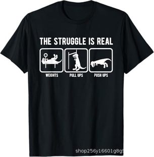 The struggle is real printed cotton short sleeve T-shirt men and women loose foreign trade cross-border T-shirt wholesale