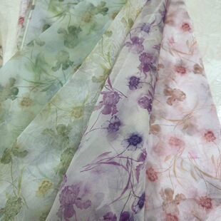 Factory direct new floral fabric chiffon printed fabric dress spring and summer clothing suspenders
