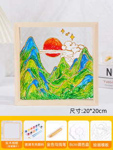 acrylic transparent glass frame solid wood photo frame children's kindergarten diy painting creative graffiti handmade material