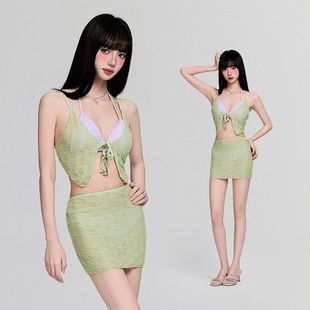 Duolozi Women's Seaside Swimsuit High-end 2025 New Split Pure Sexy Vacation Skirt Boxer Swimsuit