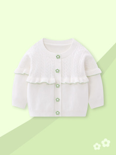 Children's knitwear summer girls' thin small coat baby girls' sun protection clothes spring and summer cardigan baby air conditioning shirt