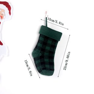 Amazon New Christmas Knitted Plaid small size Christmas Stockings Christmas Decorative Socks in stock Wholesale