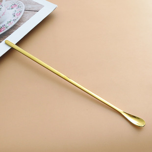 304 Stainless Steel Japanese Mixing Spoon Ice Spoon Seasoning Spoon Honey Spoon Golden Bar Spoon Mug Coffee Spoon Long Handle
