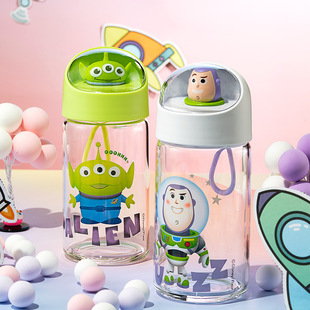 Aikesi strawberry bear children's glass cup student kindergarten school special borosilicate glass direct drinking pot