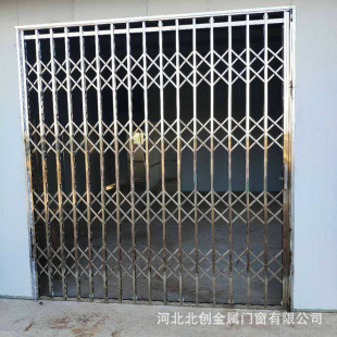 Manufacturer Supplies Customized Outdoor Ventilation Anti-Theft Stainless Steel Rolling Shutter Door 201 Stainless Steel Double-Open Telescopic Push-Pull