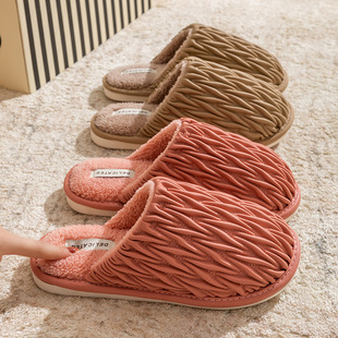 Cixi Cotton Slippers for Spring, Autumn and Winter for Women's Home Use Indoor Non-Slip Home Warm Couple Winter Plush Men's Slippers