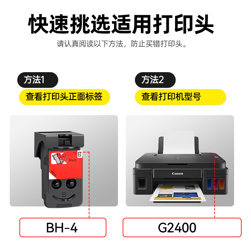 Compatible Printhead for BH-4 CH-4 Ink Cartridge, Print Head for G1400 G1410 G2400/G2410 BH4
