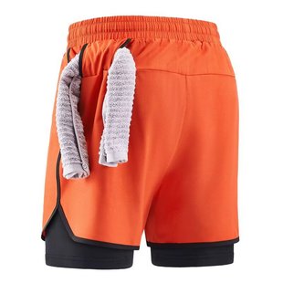 American Style Double Lined Sports Quick-drying Shorts Basketball Pants Anti-light Fitness Outdoor Running Three-part Pants for Men and Women