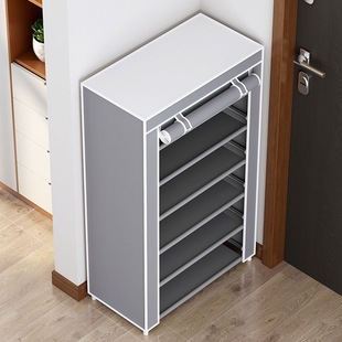 Shoe Rack Simple Plastic Household Fabric Storage Multifunctional Space-saving Dormitory Small Shoe Rack Door-in Shoe Cabinet
