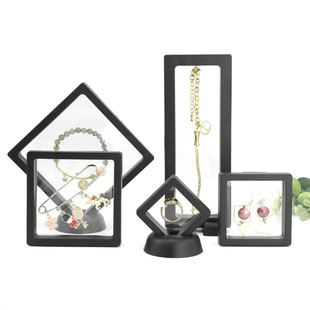 PE film suspension box packaging box transparent jewelry box earrings box necklace box anti-oxidation storage box base