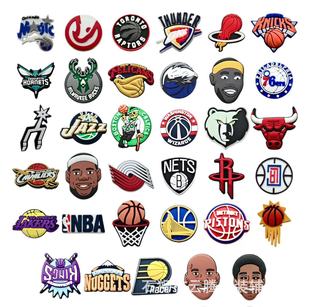 basketball team logo NBA lakers warriors bulls shoes flower shoe buckle hole shoes accessories sports diy
