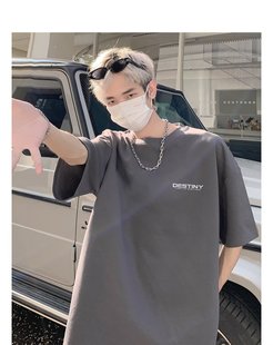 American Style High Street Short Sleeve T-shirt Men's 2025 New Summer Fashion Brand Loose Half Sleeve Hong Kong Style Casual Top Men's Fashion