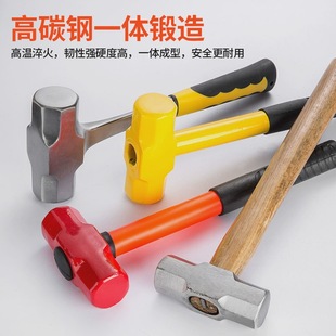 Octagonal Hammer Wooden Handle Heavy-duty Wall-smashing Hammer Hammer Hammer Hammer Hammer for Horn Household Tools Multifunctional Stone Carpentry Integrated Hammer