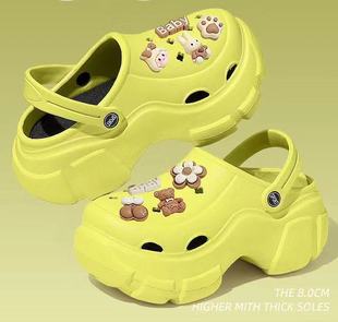 Новые Cave Shoes, женские толстые подошвы, увеличенные Нескользящие модные популярные в Интернете Милые Пляжные сандалии и тапочки для лета, оптовая продажа