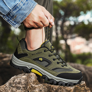 Winter fleece-lined outdoor sneaker hiking shoes men's new cross-border wholesale non-slip wear-resistant hiking men's shoes