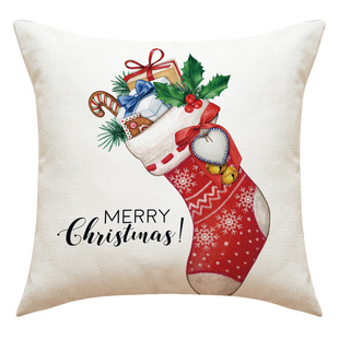 Cartoon Printed Pillow Case Amazon Hot Snowman Pillow Home Decorative Sofa Pillow Bedside Pillow Case
