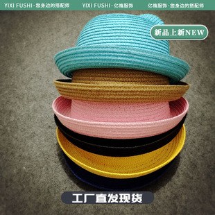 Summer cute cat ears parent-child straw hat Korean style bear sun hat children's beach sun hat men's and women's spring
