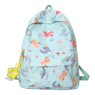Fashion simple pattern printing large capacity popular schoolbag backpack