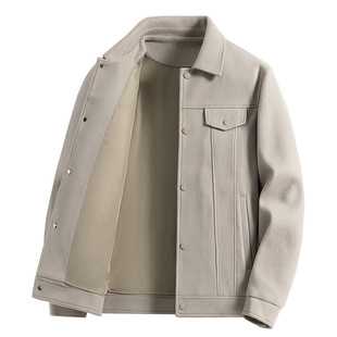 Woodpecker Spring and Autumn Jacket Men's Suede fleece-lined Thickened Warm Youth Casual Autumn and Winter Men's Top