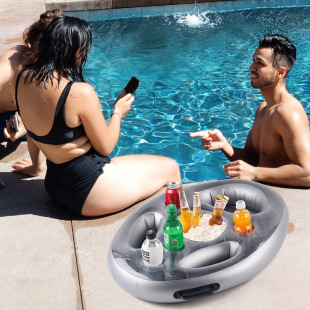 Factory Direct Sales Inflatable Water Food Bar Ice Bucket Swimming Pool Party Beverage Food Tray Porous Beverage Cooling Cup Holder
