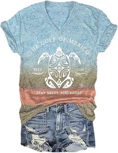 QH custom cross-border foreign trade women's digital printing gradient tie-dye letters hot women's T-shirt imitation cotton T