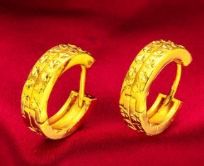 Vietnam sand gold buckle earrings diamond star glossy earrings women's jewelry sand gold cross-border jewelry factory