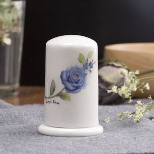BK9K wholesale ceramic toothpick holder barrel toothpick box bone china cotton swab box household table decoration