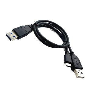 Двуглавый USB3.0 к кабелю для передачи данных типа c с дополнительным источником питания USB к кабелю мобильного жесткого диска типа c