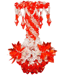 Handmade Beaded Pendant Vase Finished Acrylic Loose Beads Woven Home Jewelry Ornaments Living Room Bedroom Decoration