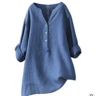 Loose Casual Women's Collar Blouse Round Collar Blouse