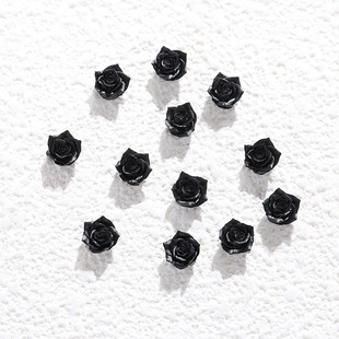 Black Rose Nail Ornaments Black Camellia Nail Ornaments Dark Series Spice Girl Nail Ornaments