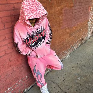 American Style Hip-Hop Ins Trendy Women's Street Dancing Jazz Dance Thin Drawstring Sports Pants Men's and Women's Pants Sweatshirt