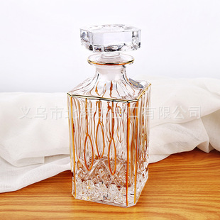 European style vintage gold whiskey glass hotel bar high-end luxury wine bottle wine bottle set creative foreign wine glass