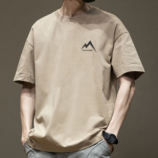 Summer Short-sleeved T-shirt Men's New Fashion Men's Casual Pure Cotton Round Neck Base Shirt Trendy Brand Thin T-shirt Summer