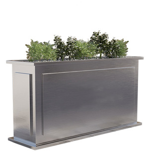 Stainless steel flower box outdoor commercial street iron flower jar sales department square outdoor flower pot outdoor planting flower pool box
