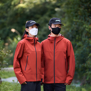 Couple Outdoor Graphene Hooded Soft Shell Windproof Waterproof Warm Jacket Printed LOGO Work Clothes Jacket